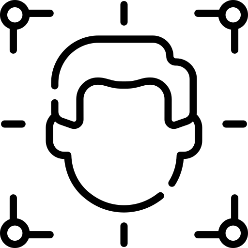 Facial landmark scanning icon