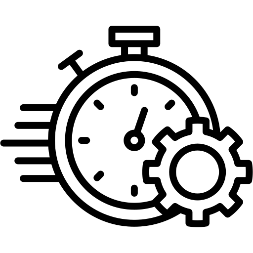 Processing time icon showing quick results